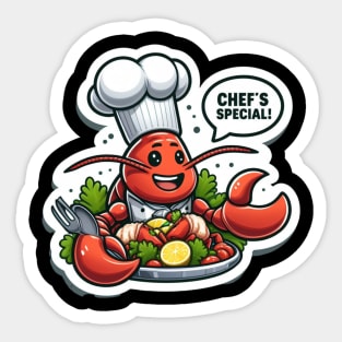 Lobster As A Chef - Printed Sticker